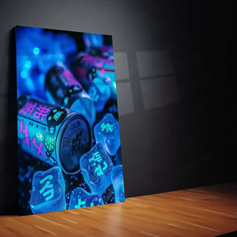 🥤 Cans with Ice Metal Frame Poster | Chilled Beverage Art for Kitchen, Bar & Café Decor - TURTLEWINGS