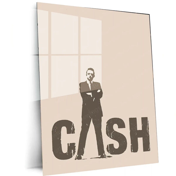 Quote Metal Poster | CASH – Minimalist Businessman Typography Metal Poster | Modern Office Wall Frame