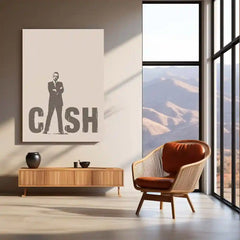 Quote Metal Poster | CASH – Minimalist Businessman Typography Metal Poster | Modern Office Wall Frame