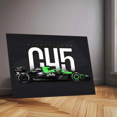 Stake F1 Team – C45 Livery Metal Frame | 2024 Formula 1 Car Wall Art - TURTLEWINGS
