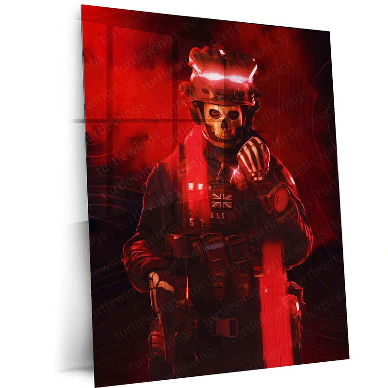 COD Ghost Metal Poster – Call of Duty Wall Art | Tactical Warrior Aesthetic Decor - TURTLEWINGS