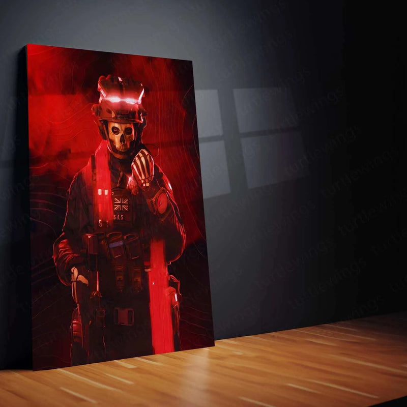 COD Ghost Metal Poster – Call of Duty Wall Art | Tactical Warrior Aesthetic Decor - TURTLEWINGS