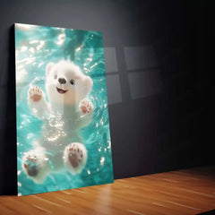 Adorable Puppy Art – Cute Dog Illustration Metal Frame - TURTLEWINGS