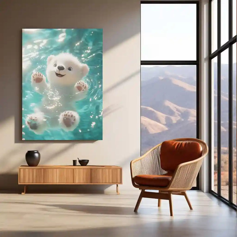 Adorable Puppy Art – Cute Dog Illustration Metal Frame - TURTLEWINGS