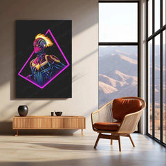 Captain Marvel Neon LED Metal Poster â Cosmic Superhero Wall Art for Marvel Fans - TURTLEWINGS