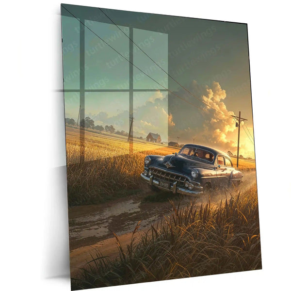 ๐ Car Abstract Art Metal Frame Poster | Modern Auto-Inspired Wall Decor for Garage, Office & Studio 04 - TURTLEWINGS