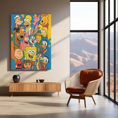 🧽 SpongeBob SquarePants Cartoon Metal Frame Poster | Fun & Vibrant Wall Decor for Kids Room or Animation Fans - TURTLEWINGS