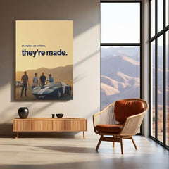 Champions Are Made – Ford v Ferrari Inspired Metal Poster | Racing Motivation Wall Art