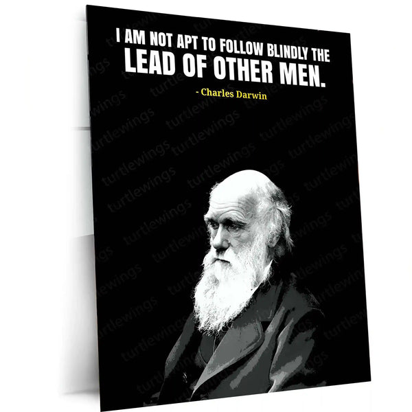 Quote Metal Poster | Charles Darwin Quote – Inspirational Thinker Metal Poster | Motivational Wall Frame