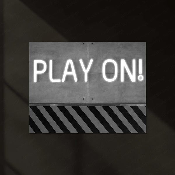 LED | “PLAY ON!” Motivational Wall Quote – LED Metal Sign | Glowing Gaming & Fitness Decor - TURTLEWINGS