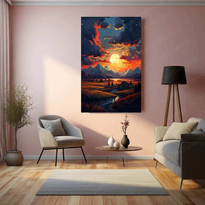 Countryside Metal Poster – Scenic Nature Wall Art | Rustic & Serene Landscape Decor - TURTLEWINGS