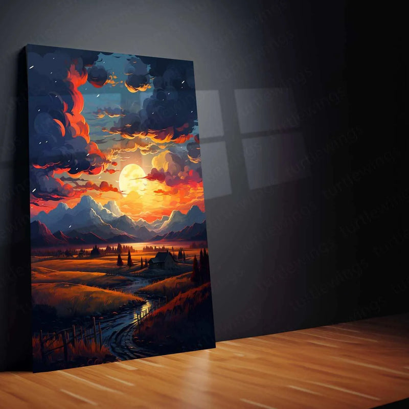 Countryside Metal Poster – Scenic Nature Wall Art | Rustic & Serene Landscape Decor - TURTLEWINGS