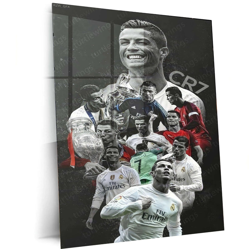 Cristiano Ronaldo Metal Frame – Iconic Football Wall Art 3 - TURTLEWINGS