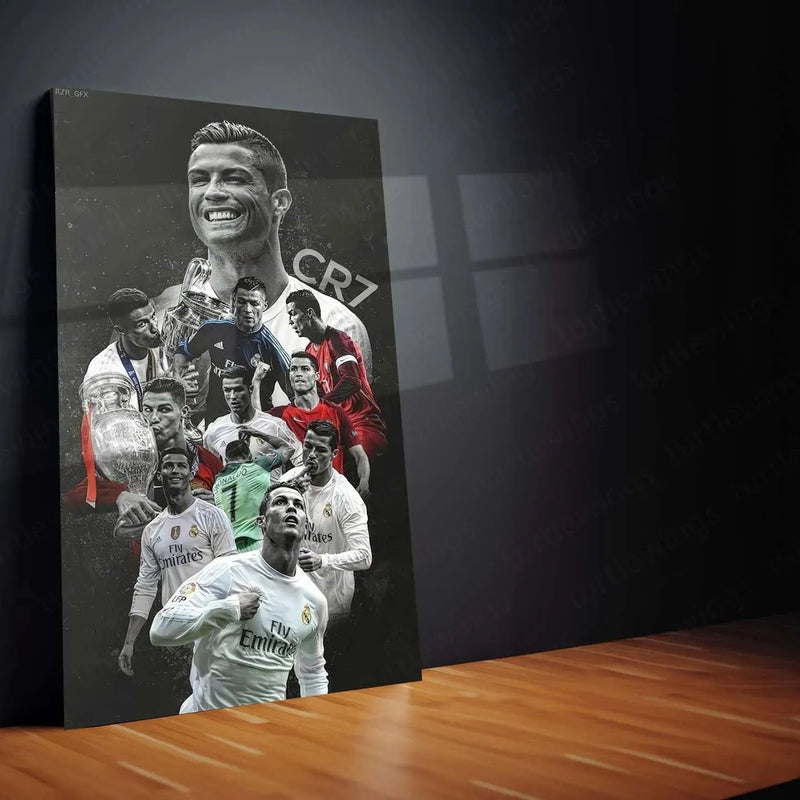 Cristiano Ronaldo Metal Frame – Iconic Football Wall Art 3 - TURTLEWINGS