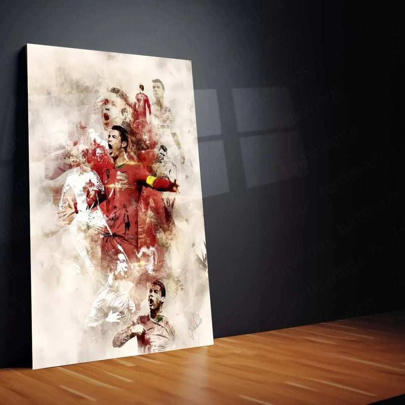Cristiano Ronaldo Metal Frame – Iconic Football Wall Art - TURTLEWINGS