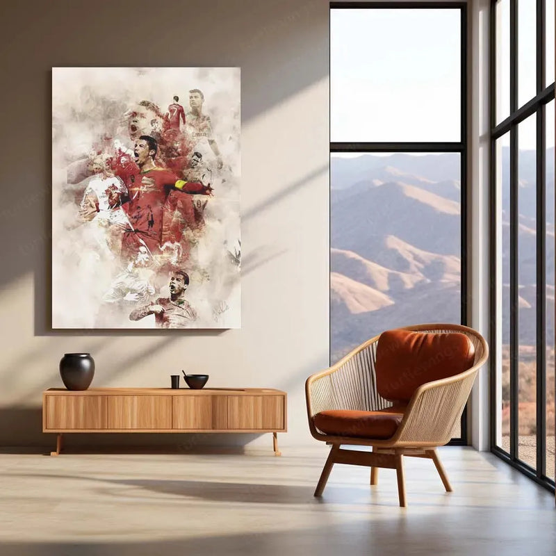 Cristiano Ronaldo Metal Frame – Iconic Football Wall Art - TURTLEWINGS