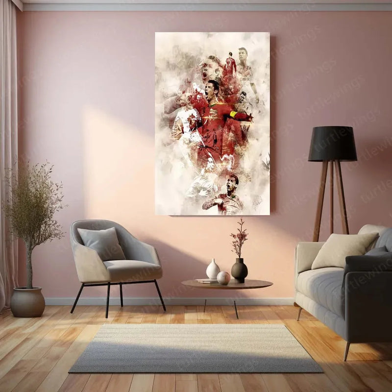 Cristiano Ronaldo Metal Frame – Iconic Football Wall Art - TURTLEWINGS