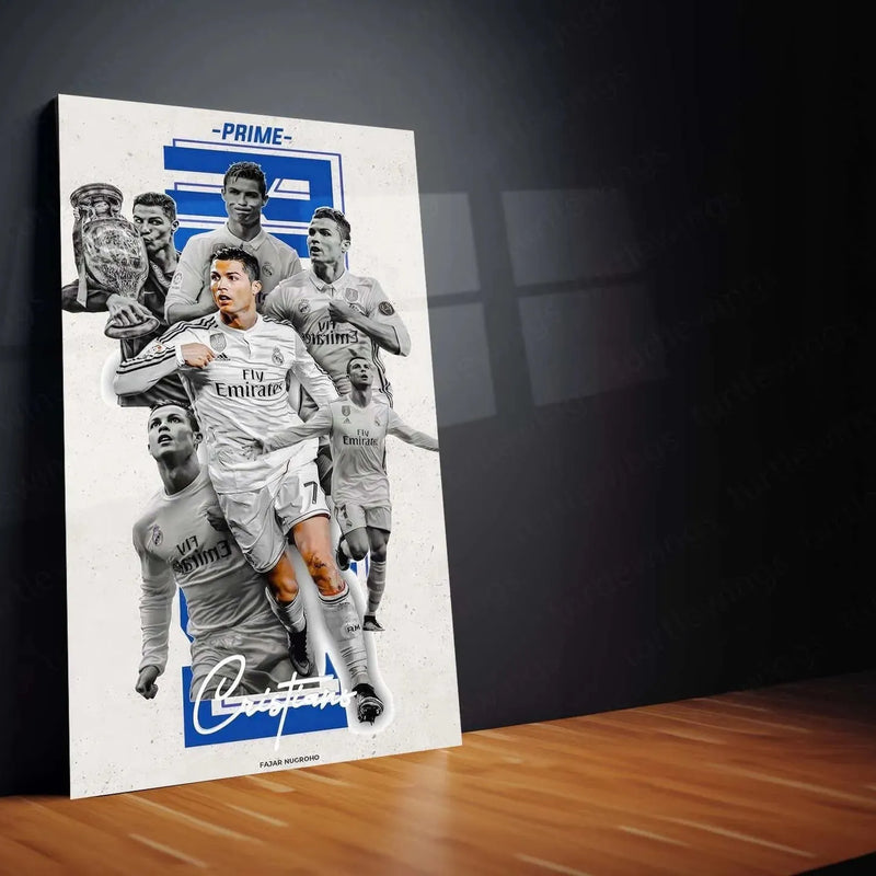 Cristiano Ronaldo Metal Frame – Iconic Football Wall Art 1 - TURTLEWINGS