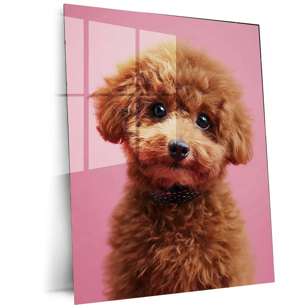 Cute Puppy – Adorable Pet Portrait Metal Poster | Dog Lover Wall Frame