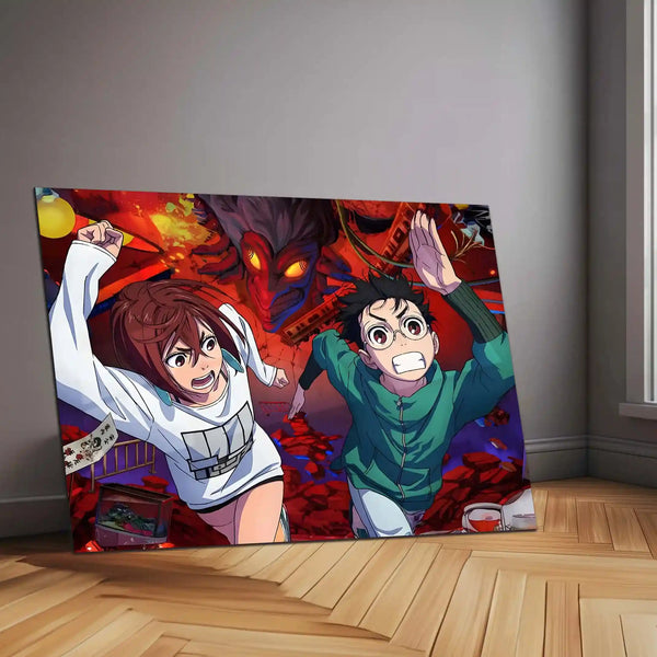 Anime Metal Poster | DanDaDan – Momo Ayase & Okarun Metal Poster | Supernatural Anime Wall Frame 07