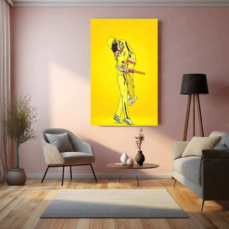 MS Dhoni & Ravindra Jadeja Metal Poster – Cricket Legends Wall Art - TURTLEWINGS