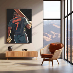 MS Dhoni 07 Metal Poster – Captain Cool Wall Art - TURTLEWINGS