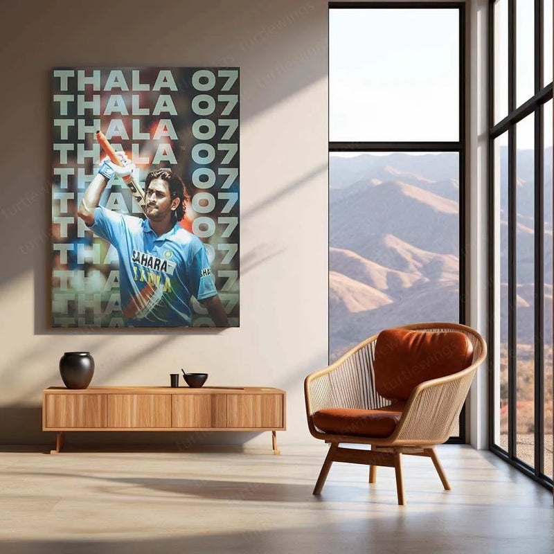 MS Dhoni Thala 07 Metal Poster – The Heart of Chennai Super Kings - TURTLEWINGS