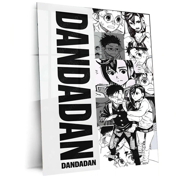 Anime Metal Poster | Dandadan’s Diverse Expressions Metal Poster | Anime Reaction Faces Wall Frame