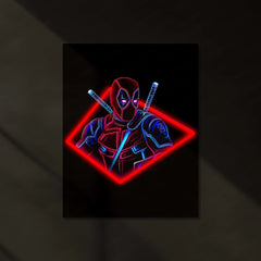 Deadpool Self-Adhesive Neon LED Metal Poster â The Merc with a Mouth Wall Art - TURTLEWINGS