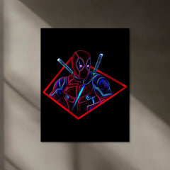 Deadpool Self-Adhesive Neon LED Metal Poster â The Merc with a Mouth Wall Art - TURTLEWINGS