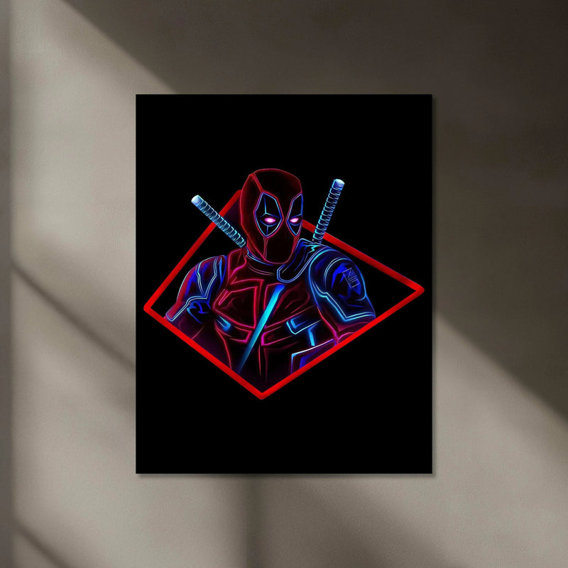 Deadpool Self-Adhesive Neon LED Metal Poster â The Merc with a Mouth Wall Art - TURTLEWINGS