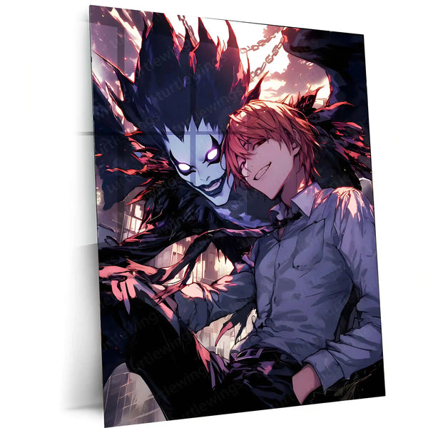 Anime Metal Poster | Death Note – Ryuk the Shinigami Metal Poster | Dark Anime Wall Frame 04