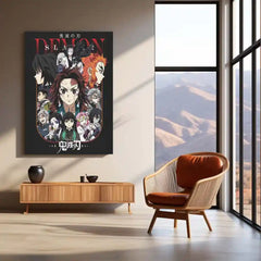 Anime Metal Poster | Demon Slayer – Hashira & Main Characters Collage Metal Poster | Kimetsu no Yaiba Wall Frame