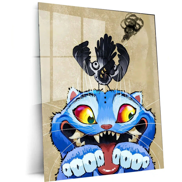 Anime Metal Poster | Derpy the Tiger – K-Pop Demon Hunters Fun Art Metal Poster | Quirky Anime Wall Frame