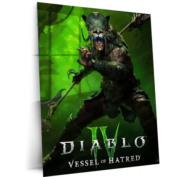 Game Metal Poster | Diablo IV – Vessel of Hatred Metal Poster | Dark Fantasy Gaming Wall Frame