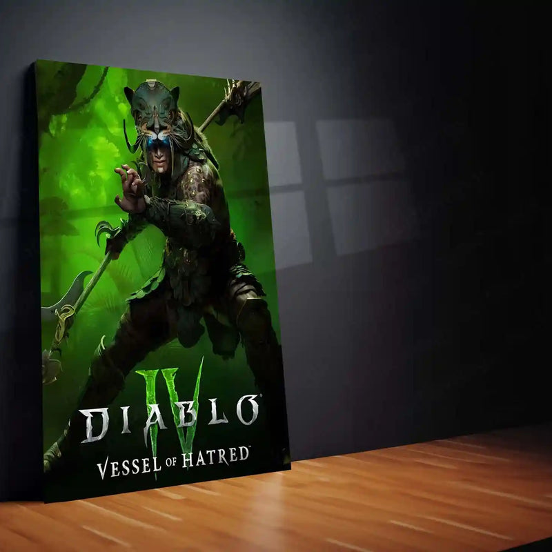 Game Metal Poster | Diablo IV – Vessel of Hatred Metal Poster | Dark Fantasy Gaming Wall Frame