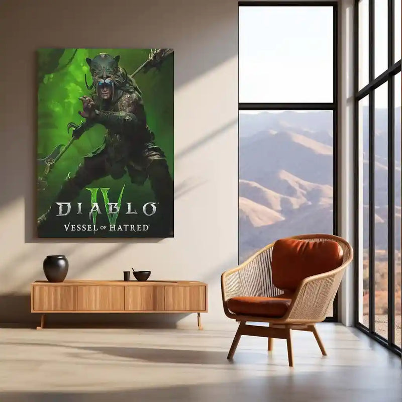 Game Metal Poster | Diablo IV – Vessel of Hatred Metal Poster | Dark Fantasy Gaming Wall Frame