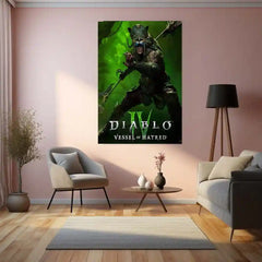 Game Metal Poster | Diablo IV – Vessel of Hatred Metal Poster | Dark Fantasy Gaming Wall Frame