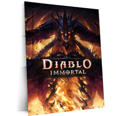 Game Metal Poster | Diablo Immortal – Lord of Darkness Rising Metal Poster | Dark Fantasy Gaming Wall Frame