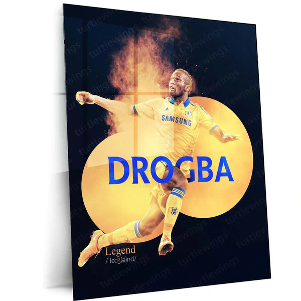 Didier Drogba – Chelsea Legend Definition Metal Frame | Iconic Striker Wall Art - TURTLEWINGS