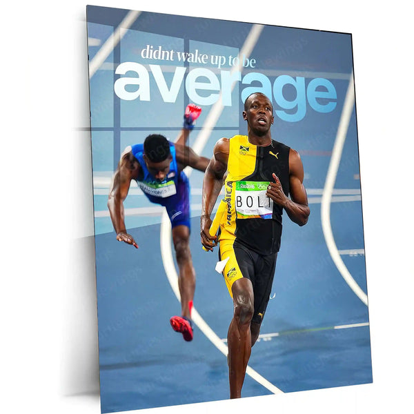 Didn’t Wake Up to Be Average – Motivational Metal Frame | High-Performance Mindset Wall Art | Daily Hustle Poster