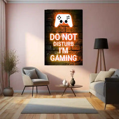 Game Metal Poster | Do Not Disturb – I’m Gaming Neon Metal Poster | Gamer Room Wall Frame