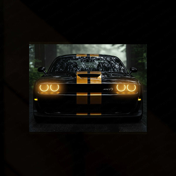 Dodge Challenger SRT Neon LED Metal Frame â Bold Automotive Wall Art 2 - TURTLEWINGS