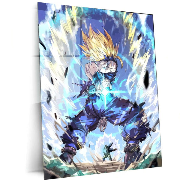 Anime Metal Poster | Dragon Ball Z – Gohan’s Final Kamehameha Metal Poster | Anime Power Wall Frame