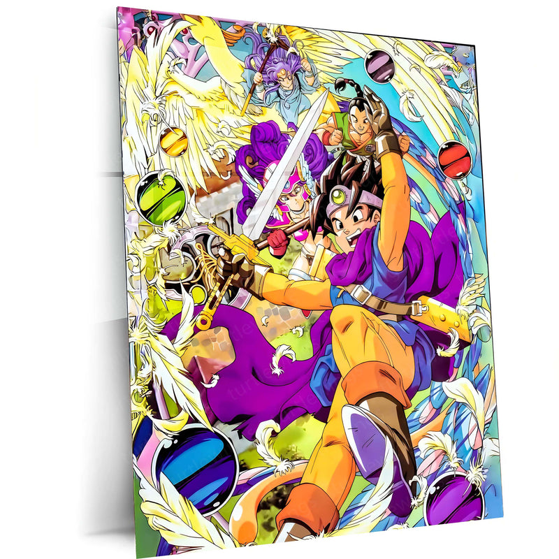 Game Metal Poster | Dragon Quest – Heroes of Light and Destiny | Epic Fantasy Metal Frame Poster