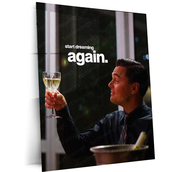 Dream Reboot – Leonardo DiCaprio Hustle Metal Poster | Ambition x Aesthetic Motivational Wall Art