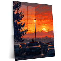 Dreams – Sunset Stillness Aesthetic Metal Poster | Tranquil Landscape Wall Art