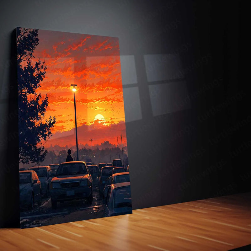 Dreams – Sunset Stillness Aesthetic Metal Poster | Tranquil Landscape Wall Art