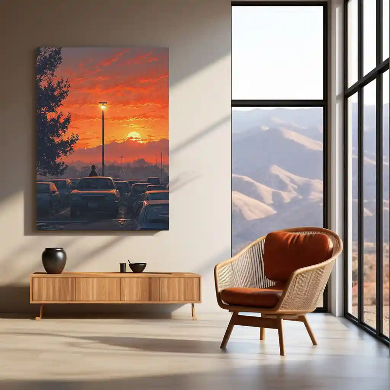 Dreams – Sunset Stillness Aesthetic Metal Poster | Tranquil Landscape Wall Art