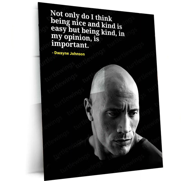 Quote Metal Poster | Dwayne Johnson – Kindness Quote Metal Poster | Inspirational Wall Frame